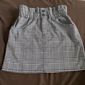 Black and White Plaid Women's Skirt